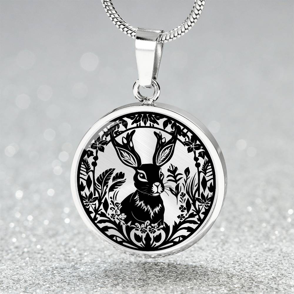 Engraved Jackalope Pendant
