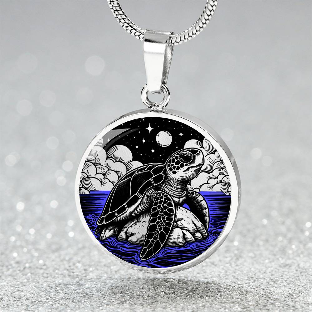 Engraved Sea Turtle Necklace