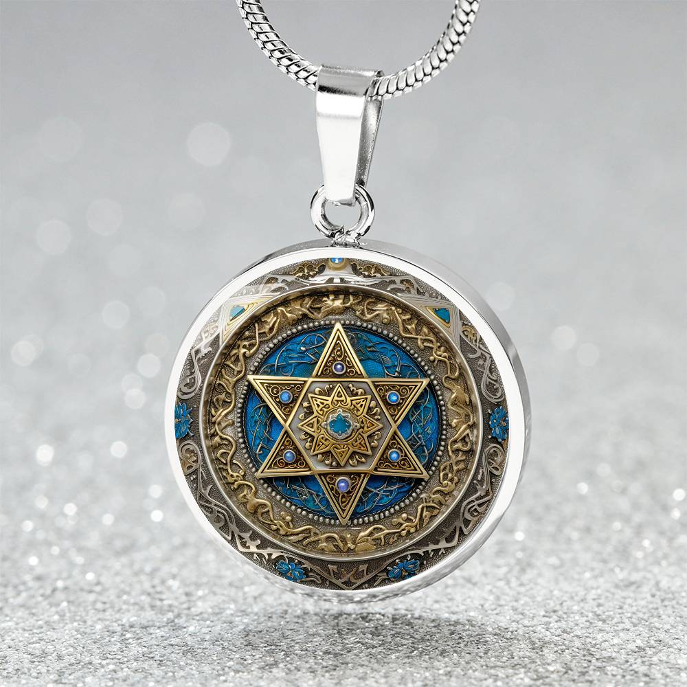 Star of David Necklace Pendant Close Up
