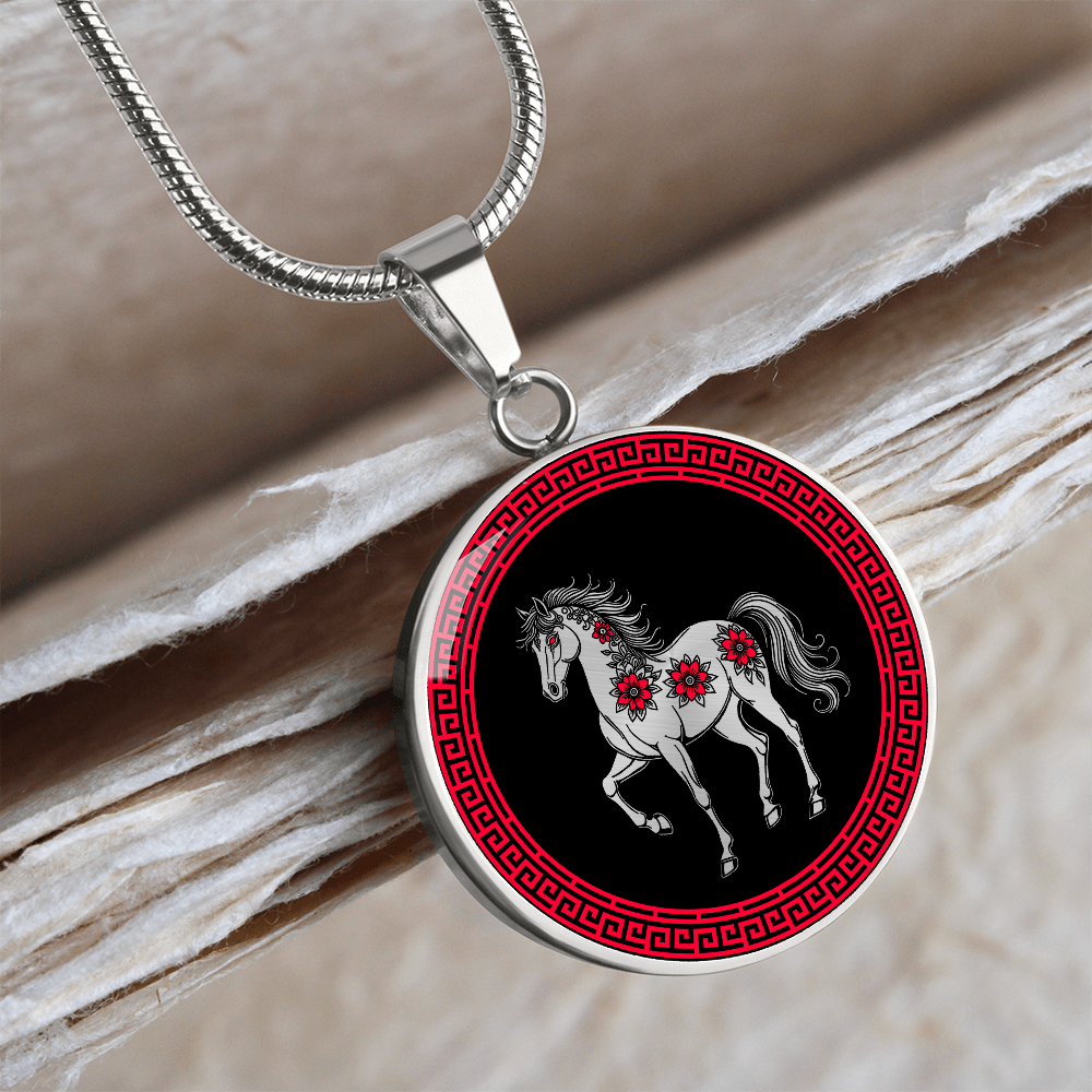 Horse Necklace Chinese Zodiac Pendant Jewelry