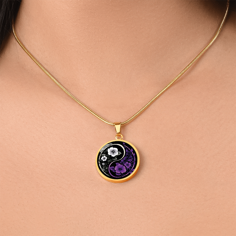 Violet Yin Yang Necklace