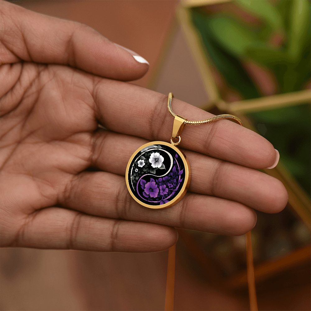 Violet Yin Yang Necklace