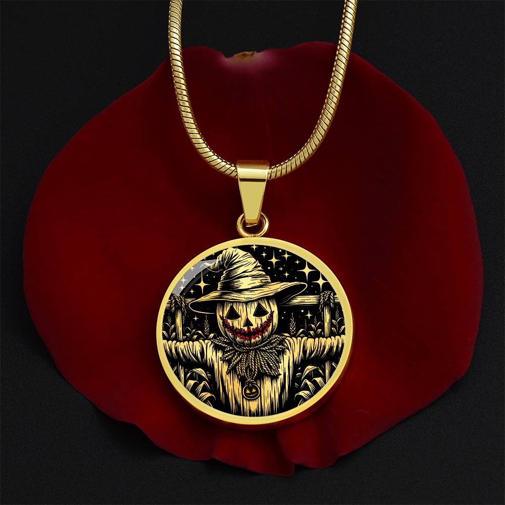 Scarecrow Necklace For Women & Men - Personalized Spooky Halloween Jewelry Gift For Her or Him - Gold and Silver Scarecrow Pendant Necklace