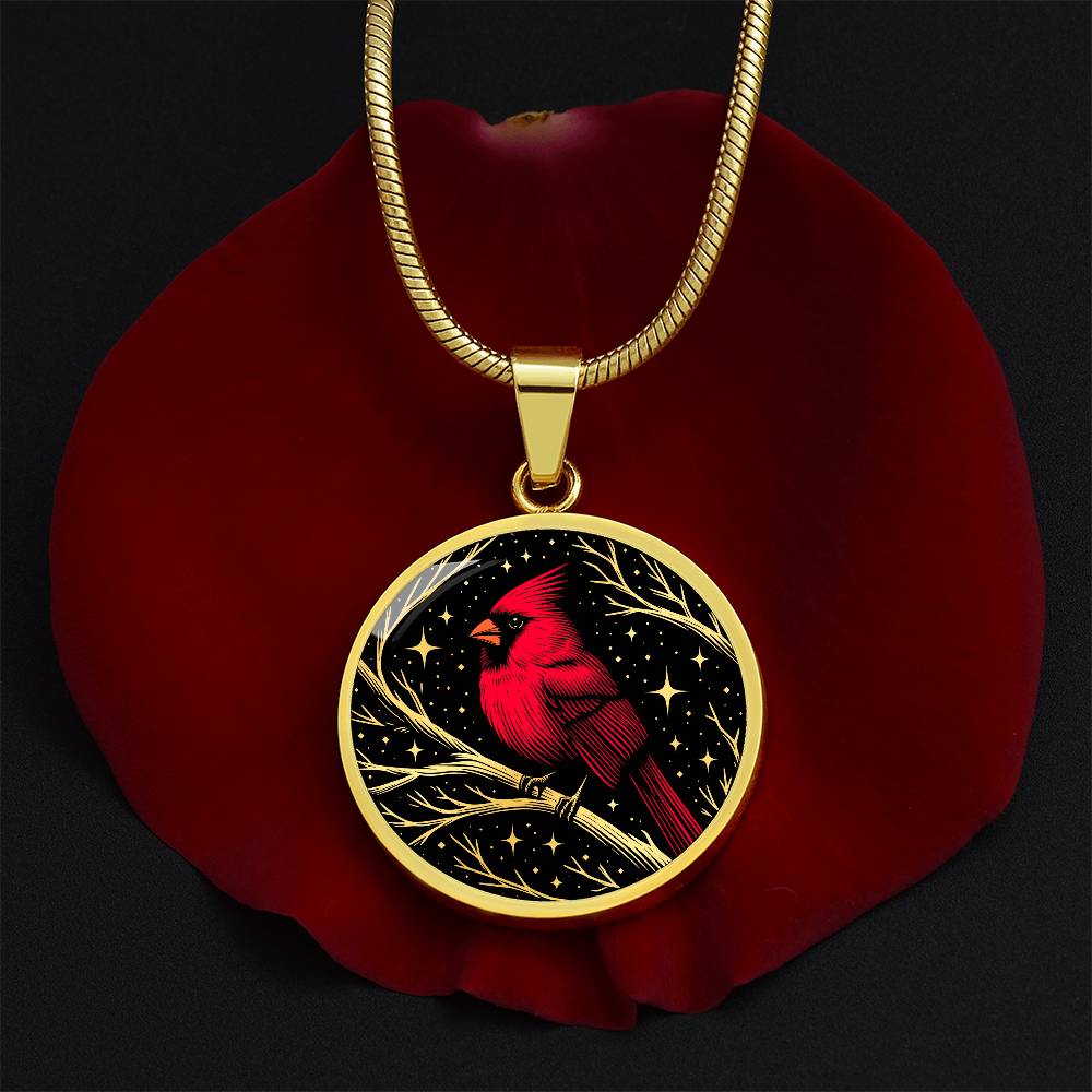 Cardinal Necklace, Red Cardinal Jewelry Gifts, Redbird Spirit Companion Charm Pendant, Engraved Bird Valentines Gift & Mothers Day Necklace