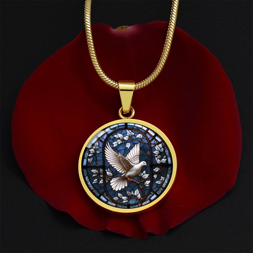 White Dove Necklace, Personalized Bird Jewelry, Engravable Animal Spirit Companion Charm Pendant, Gold Bird Lover Gift for Her or Him