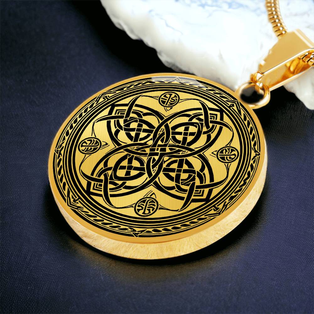 Gold Witches Knot Necklace Pendant