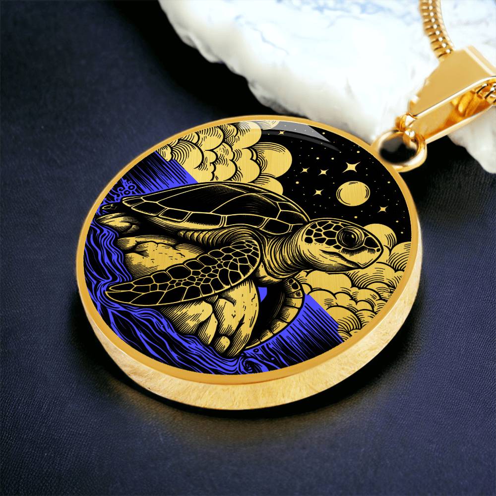 Engraved Sea Turtle Necklace