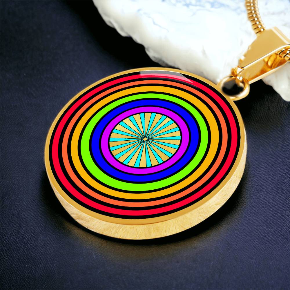 Gold Rainbow Necklace Pendant