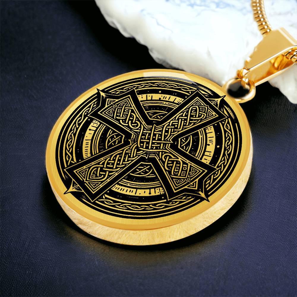 Celtic Cross Necklace, Engraved Celtic Jewelry, Personalized Cross Pendant Necklace