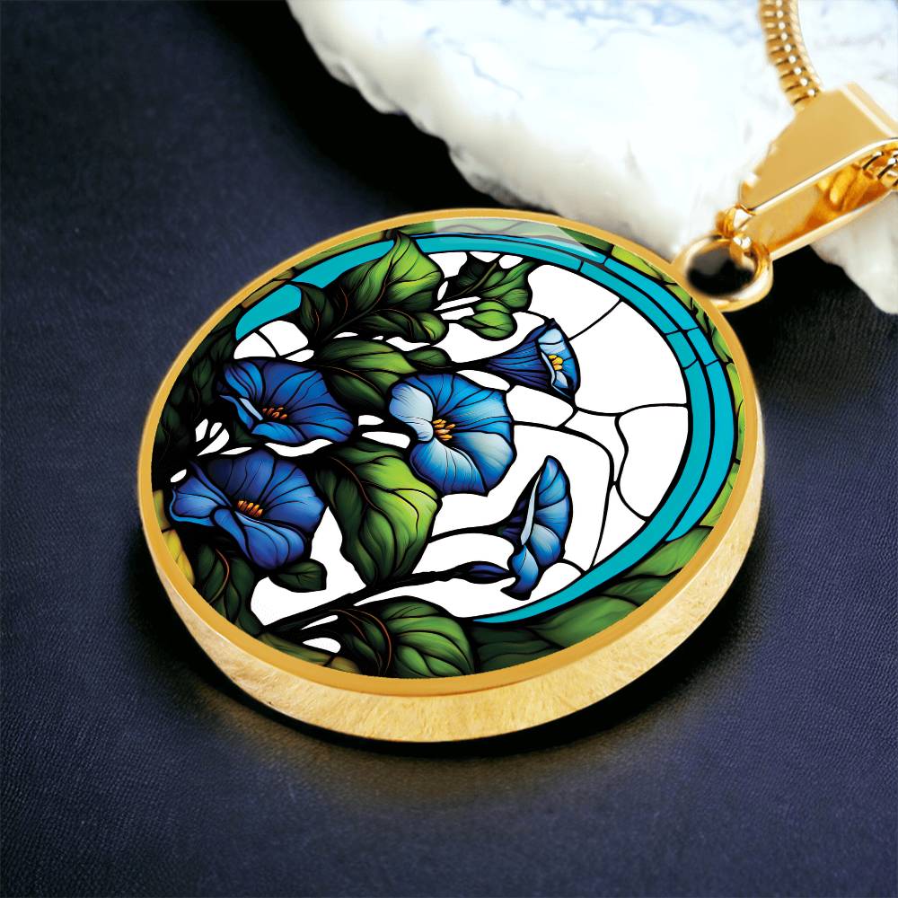 Blue Morning Glory Necklace