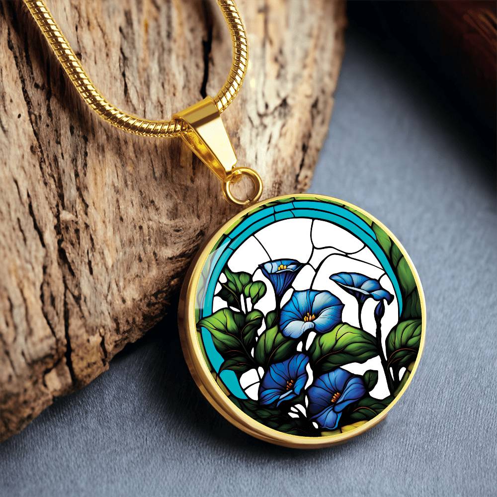 Blue Morning Glory Necklace