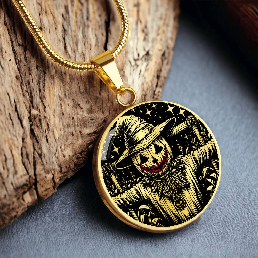 Scarecrow Necklace For Women & Men - Personalized Spooky Halloween Jewelry Gift For Her or Him - Gold and Silver Scarecrow Pendant Necklace