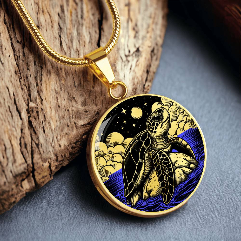 Engraved Sea Turtle Necklace