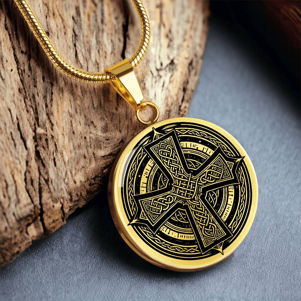 Celtic Cross Necklace, Engraved Celtic Jewelry, Personalized Cross Pendant Necklace