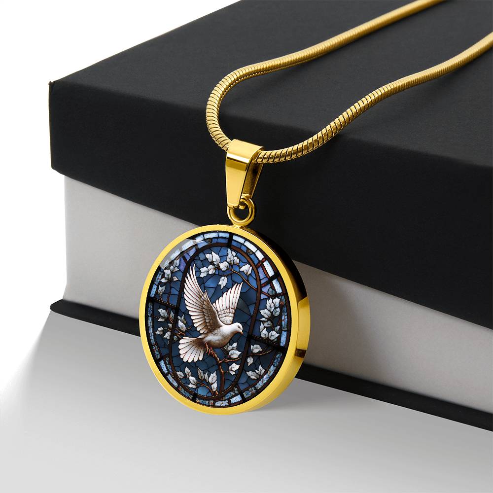 White Dove Necklace, Personalized Bird Jewelry, Engravable Animal Spirit Companion Charm Pendant, Gold Bird Lover Gift for Her or Him
