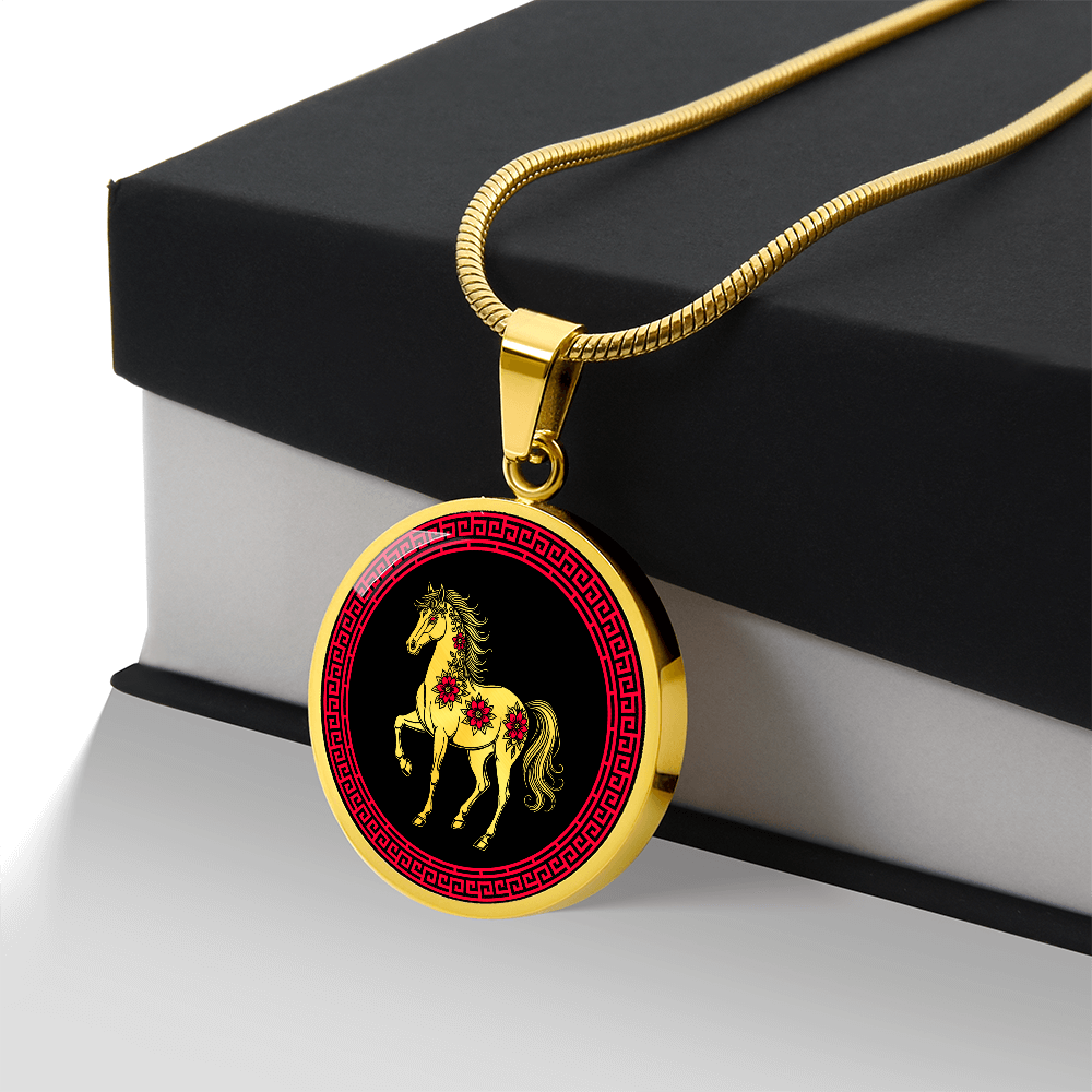 Horse Necklace Chinese Zodiac Pendant Jewelry