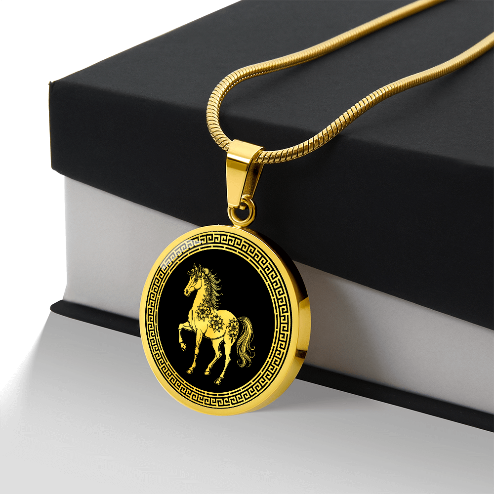 Horse Necklace Chinese Zodiac Animal Pendant Jewelry