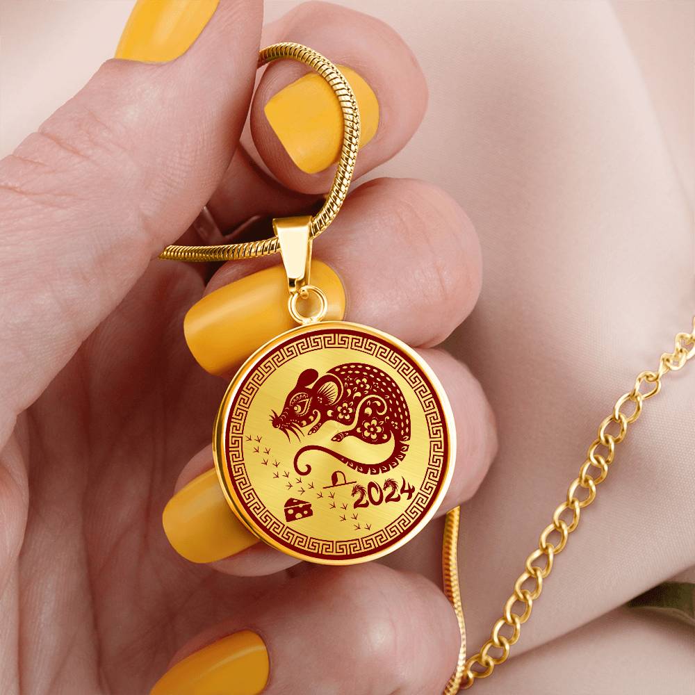 Woman holding a Rat Necklace