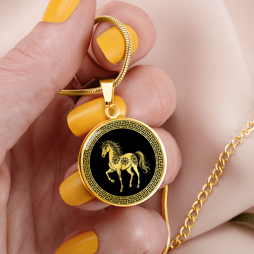 Horse Necklace Chinese Zodiac Animal Pendant Jewelry