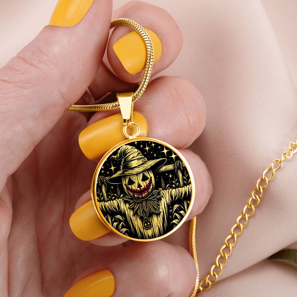 Scarecrow Necklace For Women & Men - Personalized Spooky Halloween Jewelry Gift For Her or Him - Gold and Silver Scarecrow Pendant Necklace