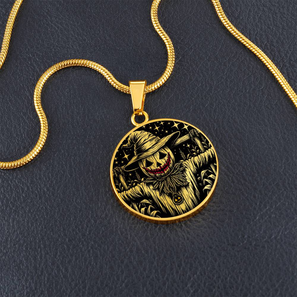Scarecrow Necklace For Women & Men - Personalized Spooky Halloween Jewelry Gift For Her or Him - Gold and Silver Scarecrow Pendant Necklace