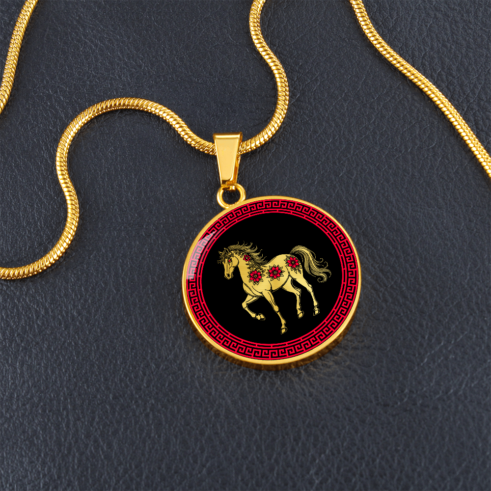 Horse Necklace Chinese Zodiac Pendant Jewelry