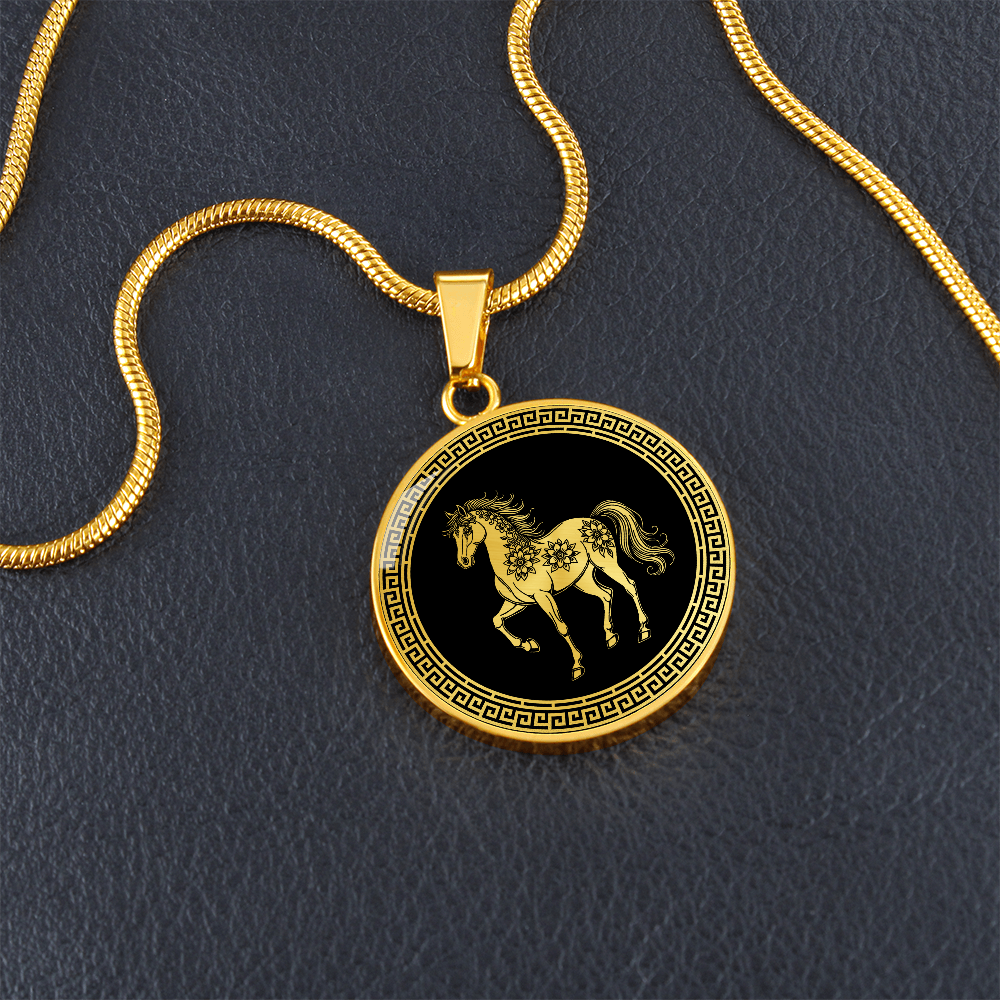 Horse Necklace Chinese Zodiac Animal Pendant Jewelry