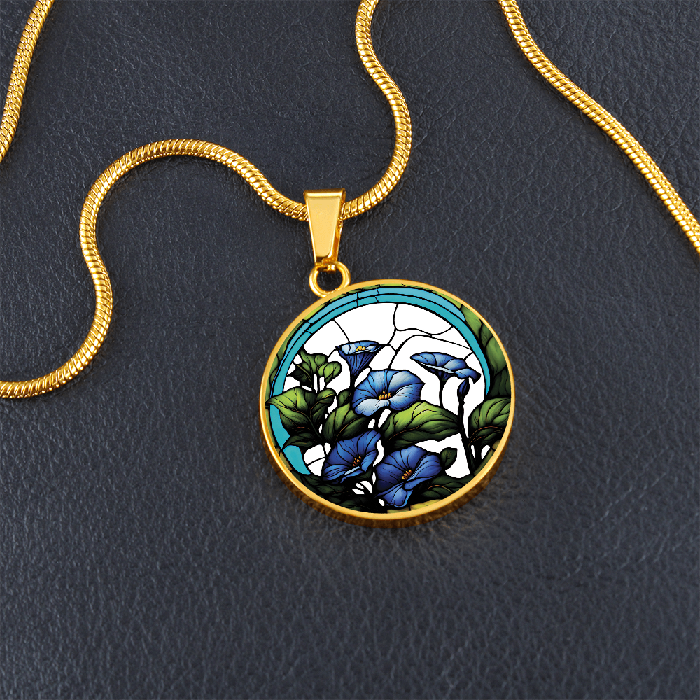 Blue Morning Glory Necklace