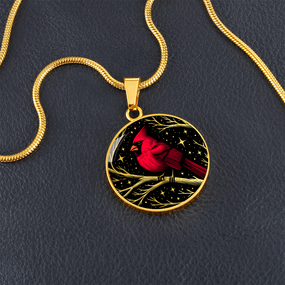 Cardinal Necklace, Red Cardinal Jewelry Gifts, Redbird Spirit Companion Charm Pendant, Engraved Bird Valentines Gift & Mothers Day Necklace
