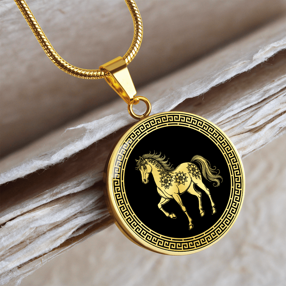Horse Necklace Chinese Zodiac Animal Pendant Jewelry