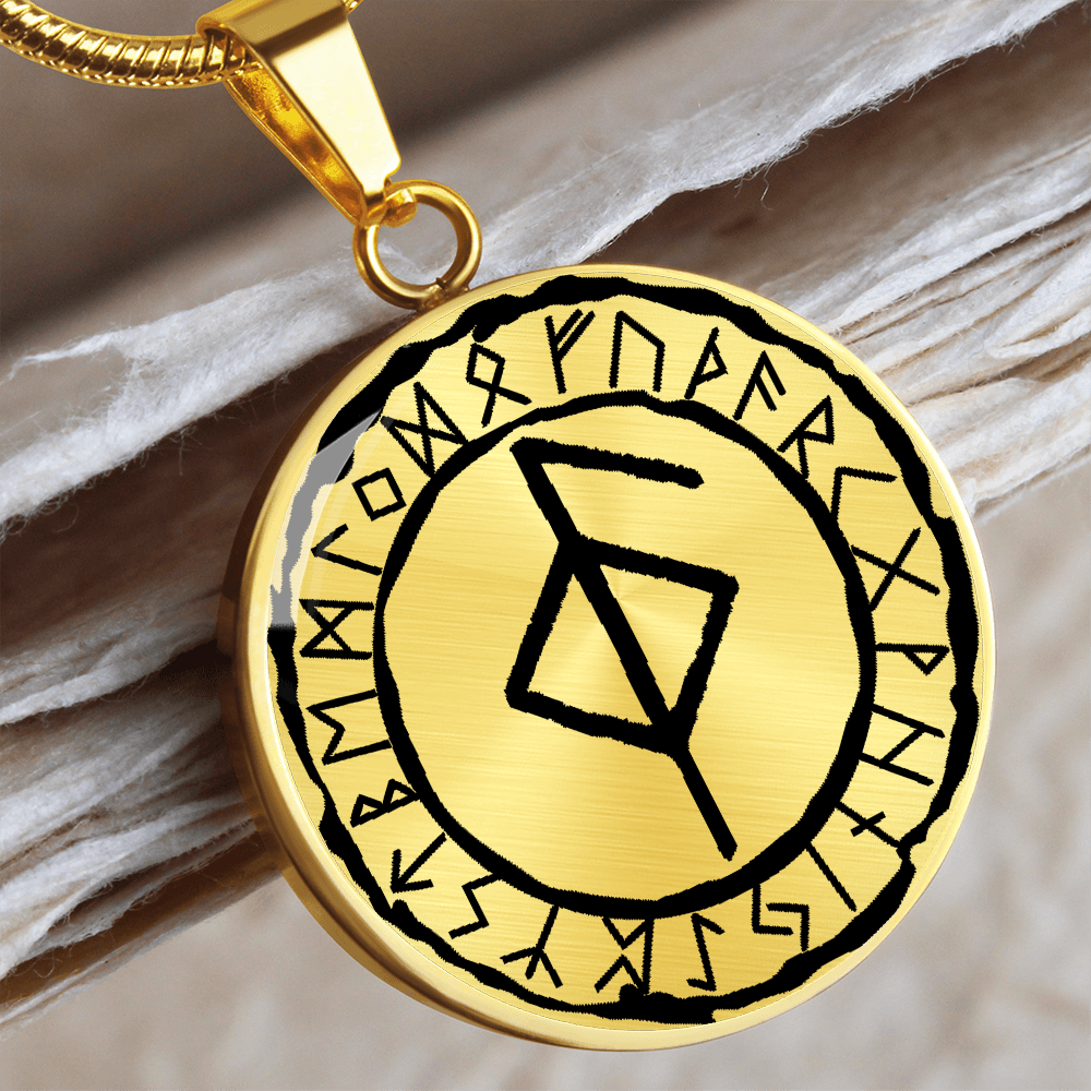 Health Rune Necklace - Viking Runestone Charm Pendant