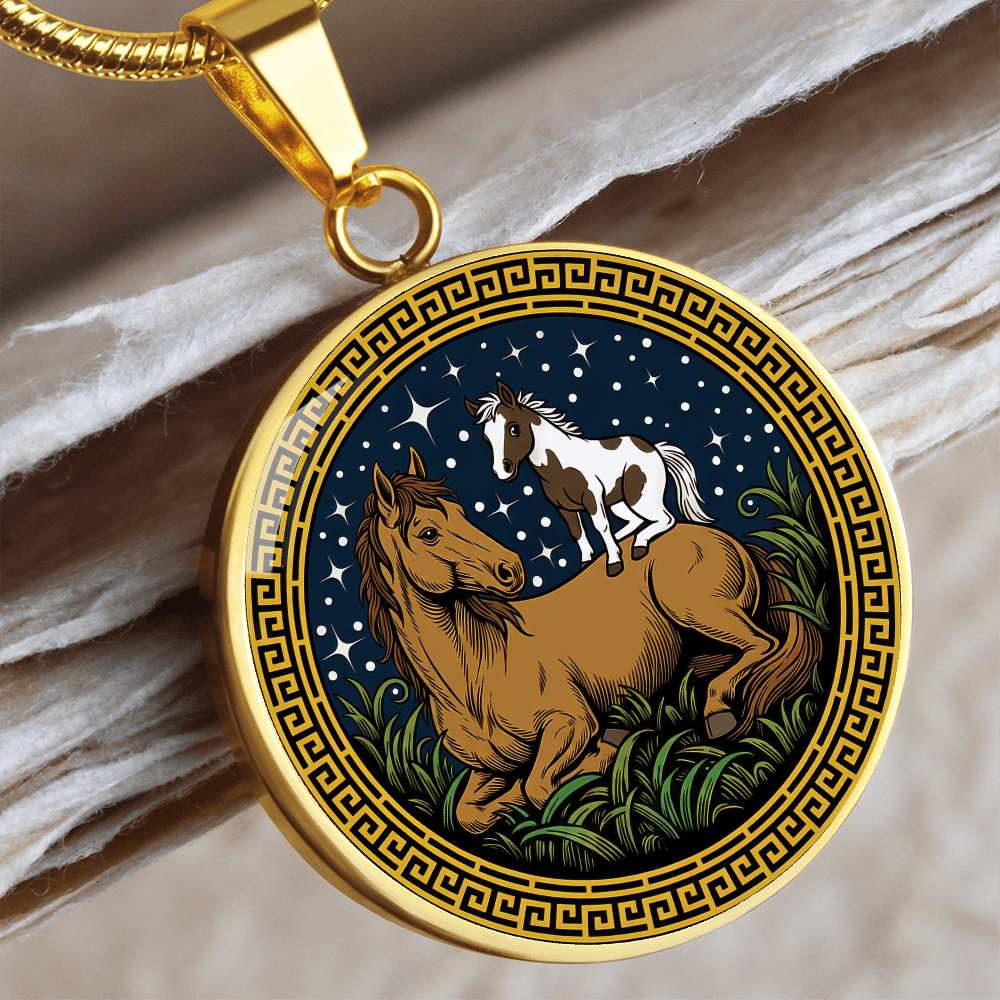 Horse and Horse Necklace - Couples Chinese Zodiac Animal Pendant Jewelry