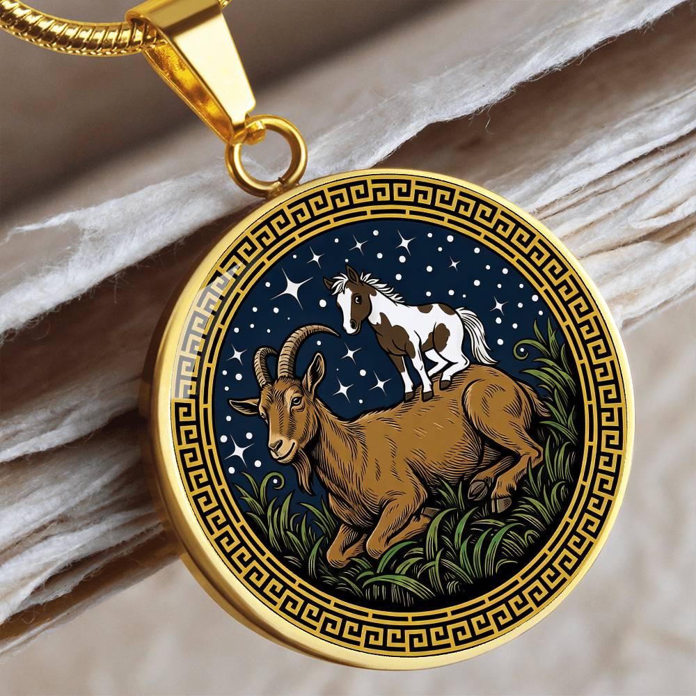 Horse & Goat Necklace - Couples Chinese Zodiac Animal Pendant Jewelry