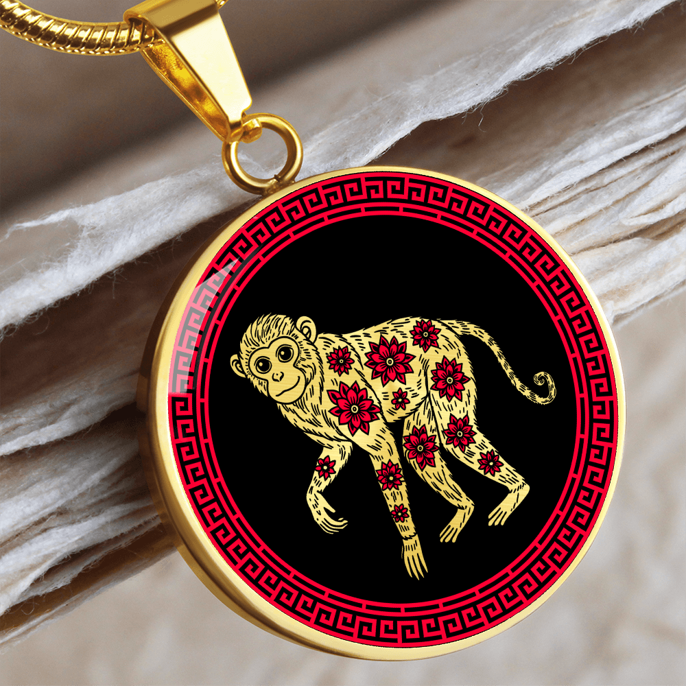 Monkey Necklace Chinese Zodiac Animal Pendant Jewelry