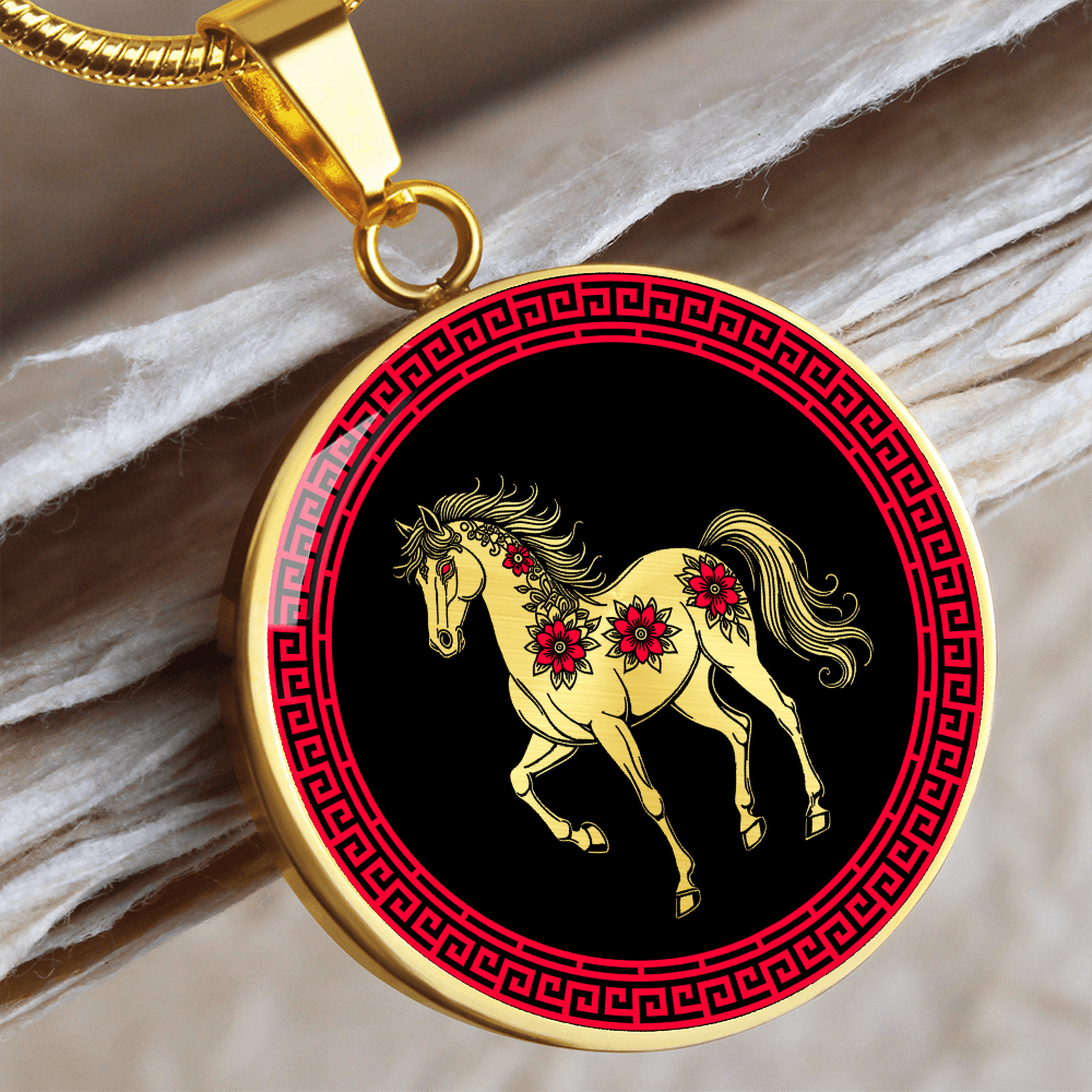 Horse Necklace Chinese Zodiac Pendant Jewelry