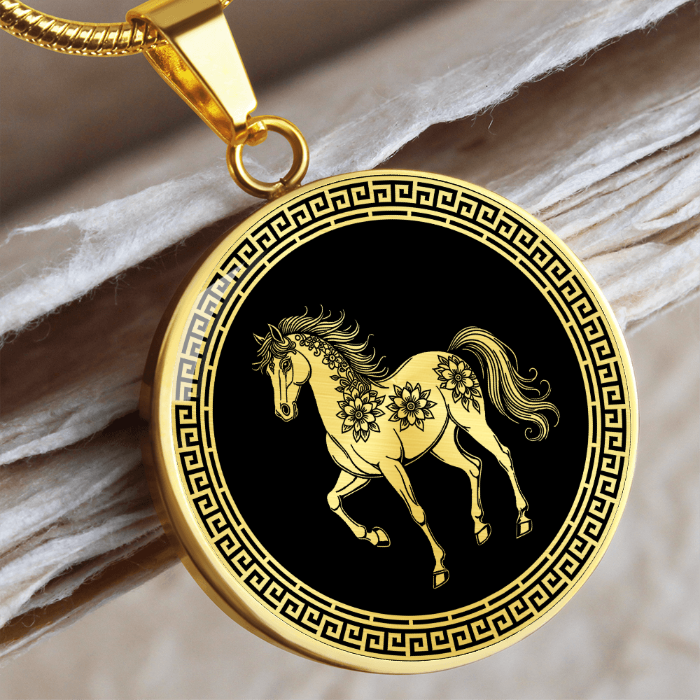 Horse Necklace Chinese Zodiac Animal Pendant Jewelry