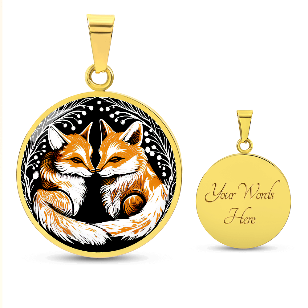Gold Fox Pendant with engraving