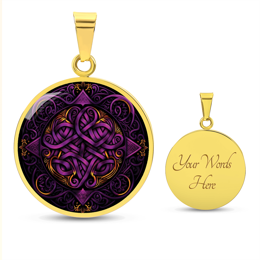 Purple Celtic Knot Necklace - Romantic Pendant Jewelry