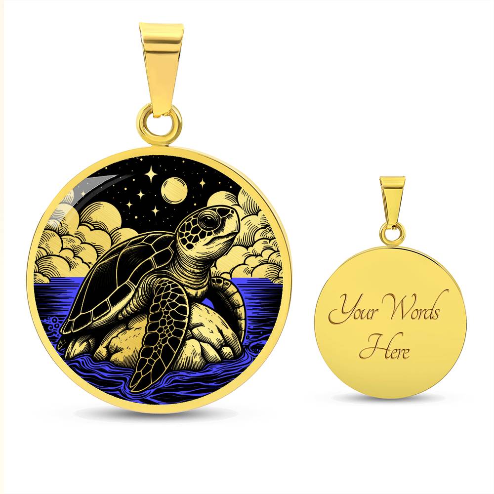 Engraved Sea Turtle Necklace