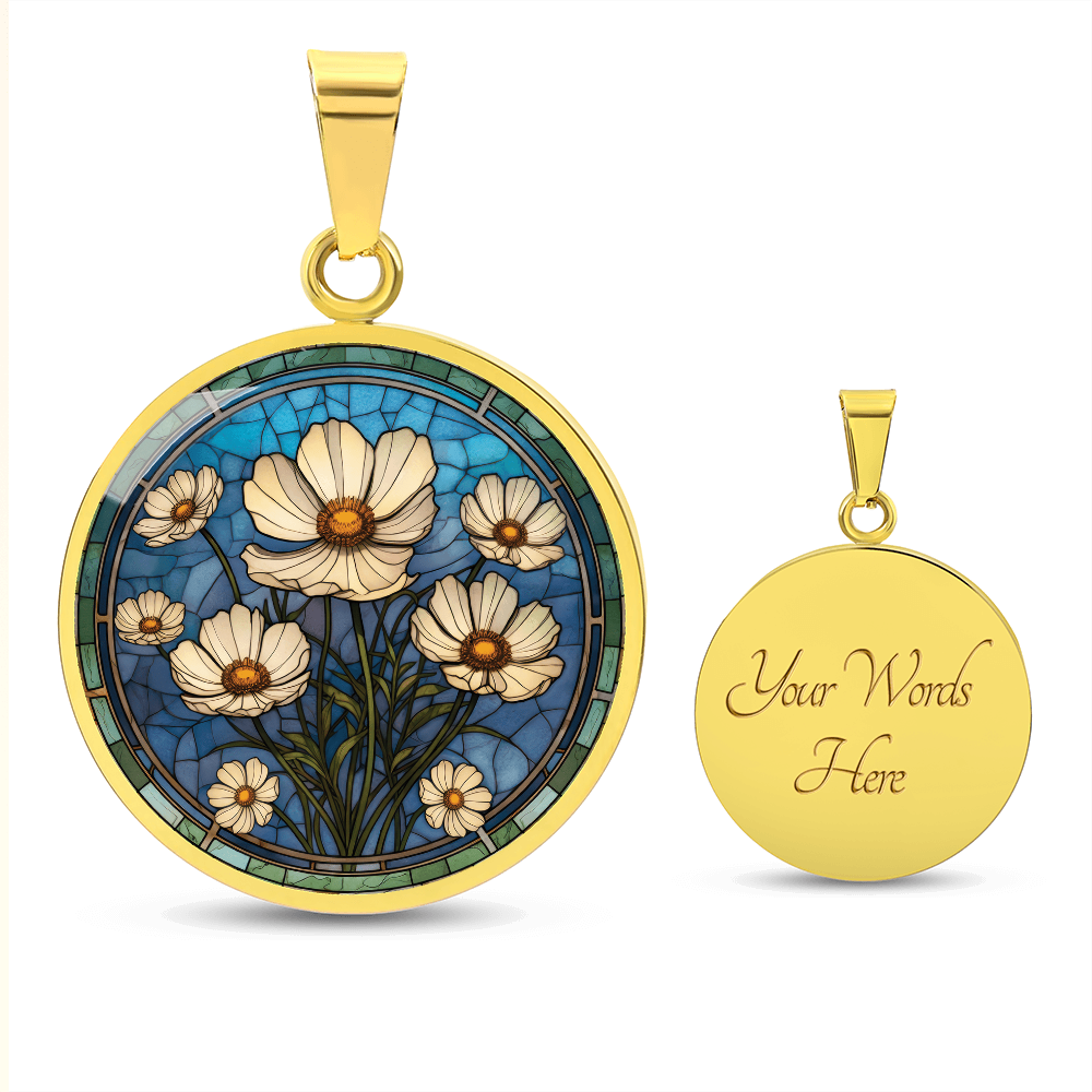 Cosmos Pendant Necklace - October Birth Flower Jewelry