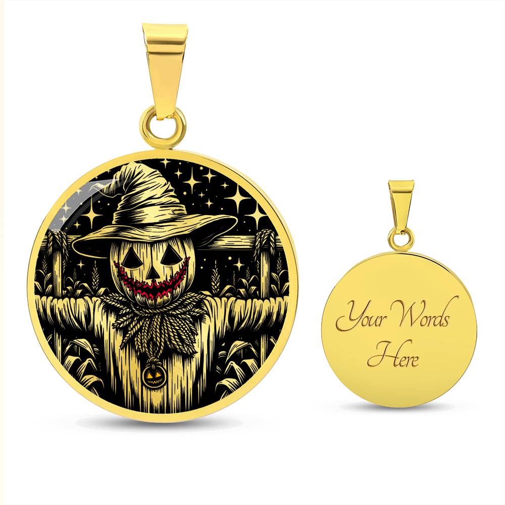 Scarecrow Necklace For Women & Men - Personalized Spooky Halloween Jewelry Gift For Her or Him - Gold and Silver Scarecrow Pendant Necklace