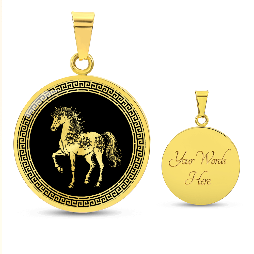 Horse Necklace Chinese Zodiac Animal Pendant Jewelry