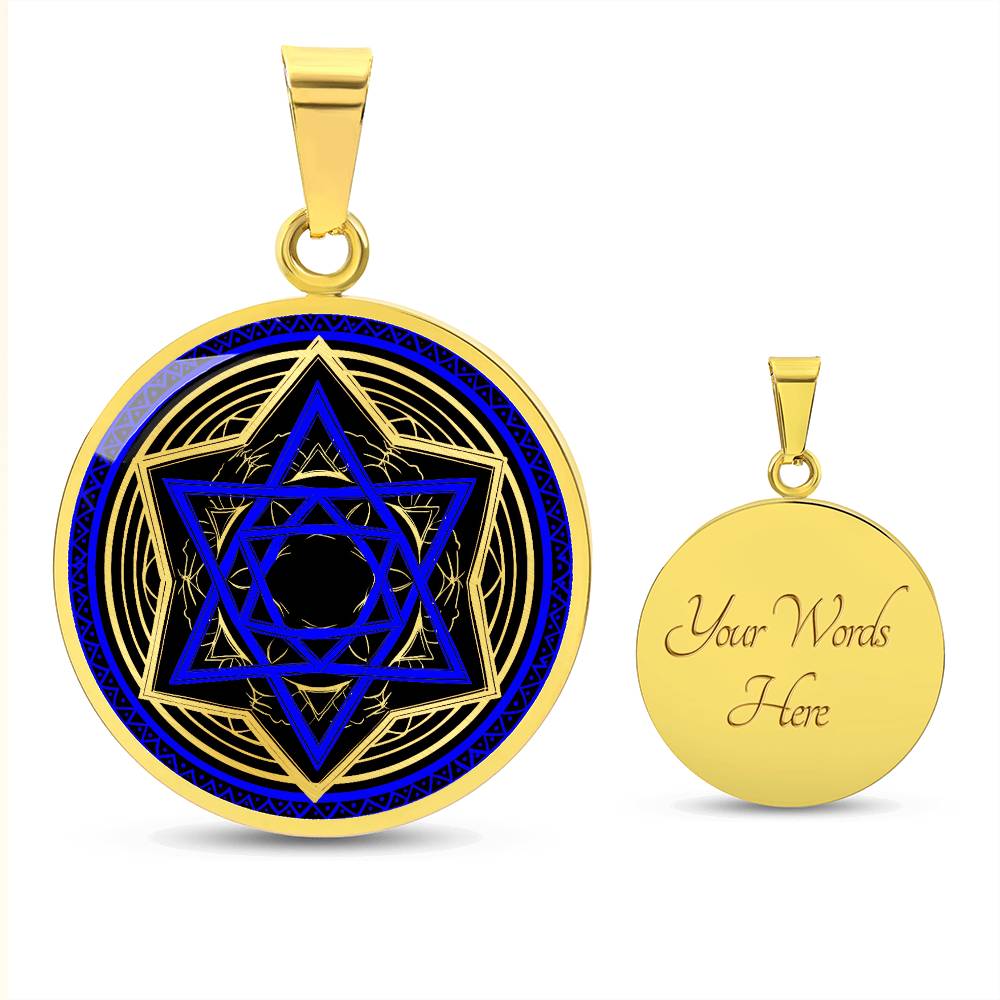 Engraved Gold Pendant Star of David Necklace