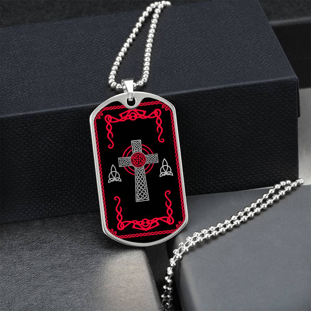 Mens Celtic Necklace, Celtic Cross Necklace, Trinity Knot Necklace, Christian Cross Pendant, Irish Jewelry, Protection Necklace, Viking gift