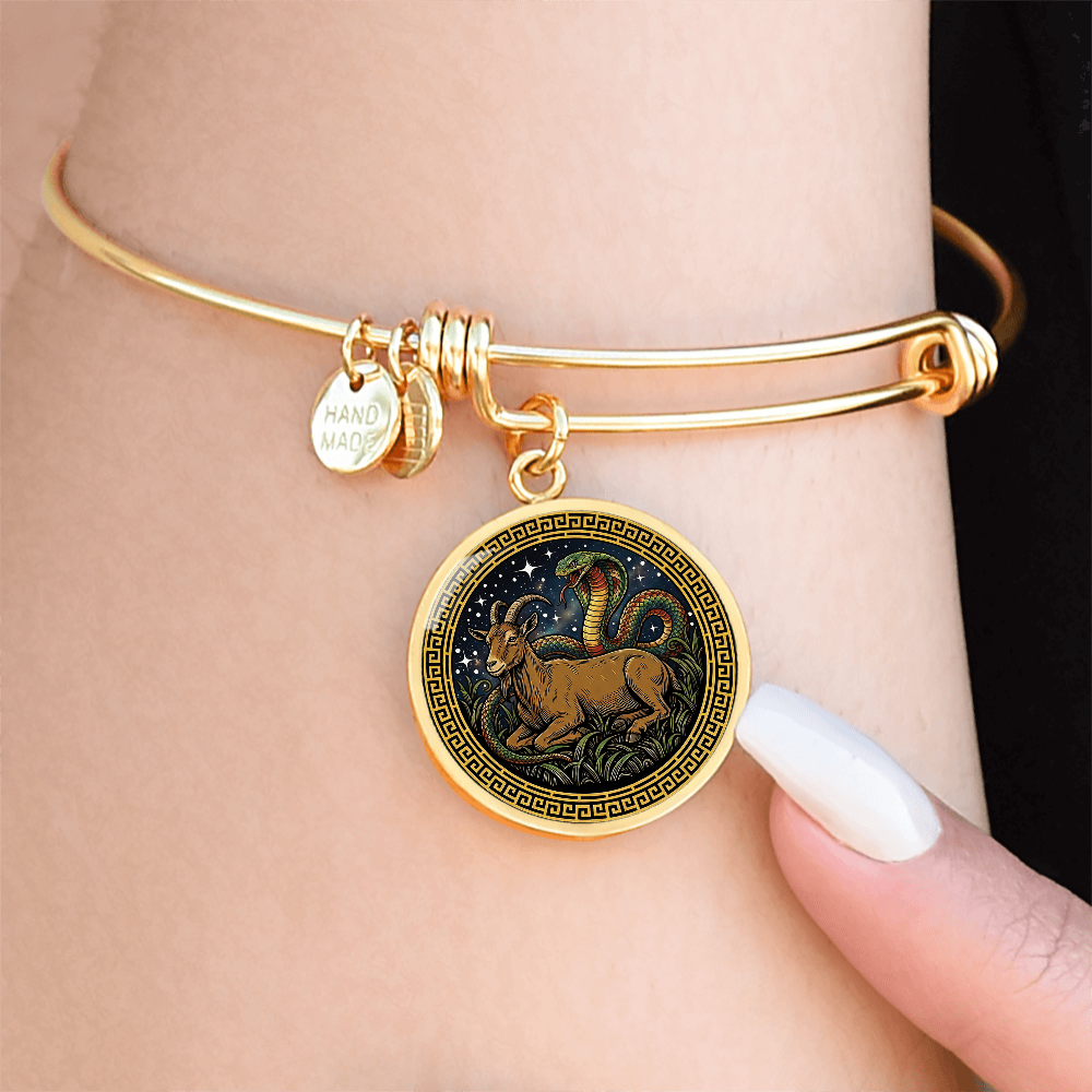 Snake & Goat Bracelet - Couples Chinese Zodiac Animal Pendant Jewelry