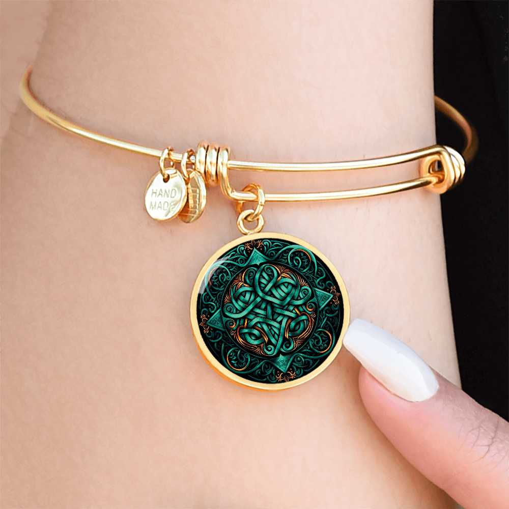 Teal Celtic Knot Bracelet - Romantic Pendant Jewelry