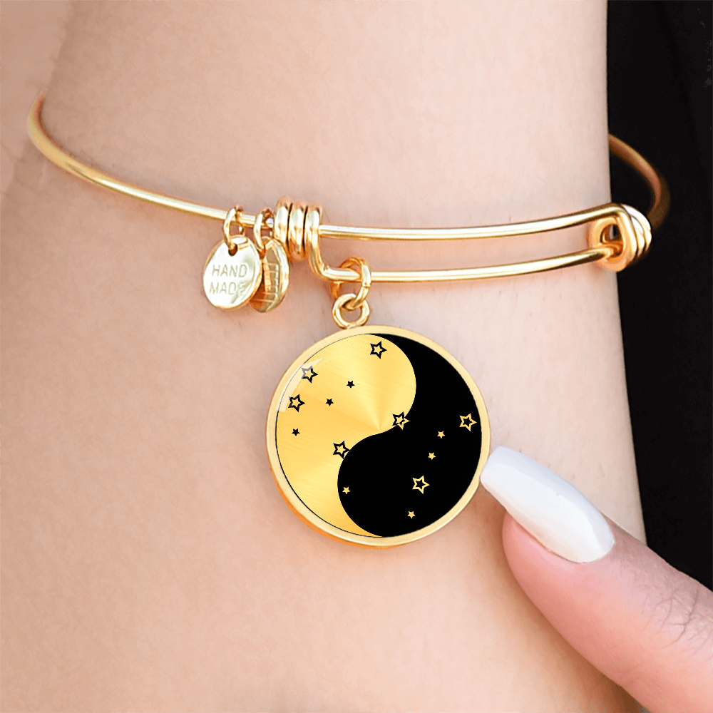 Gemini Yin Yang Pendant Bracelet - Zodiac Constellation Jewelry