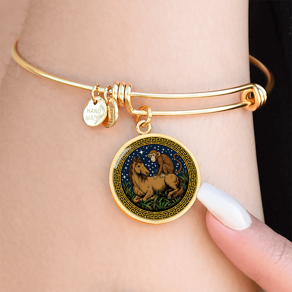 Monkey and Horse Bracelet - Couples Chinese Zodiac Animal Pendant Jewelry