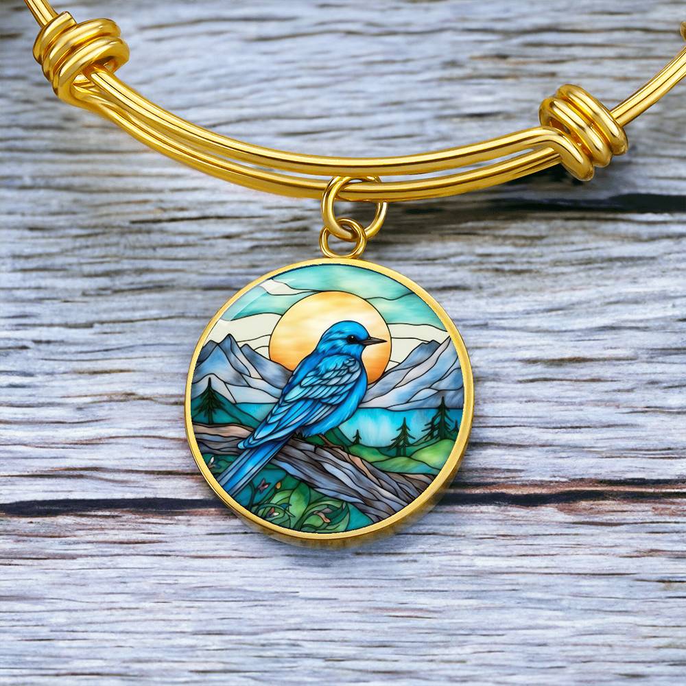 Gold Blue Bird Bracelet