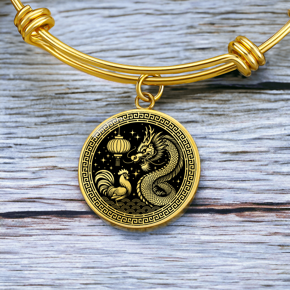 Rooster & Dragon Bracelet Couples Chinese Zodiac Jewelry